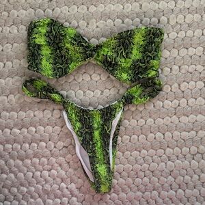 Bright Snake Print Bikini Set